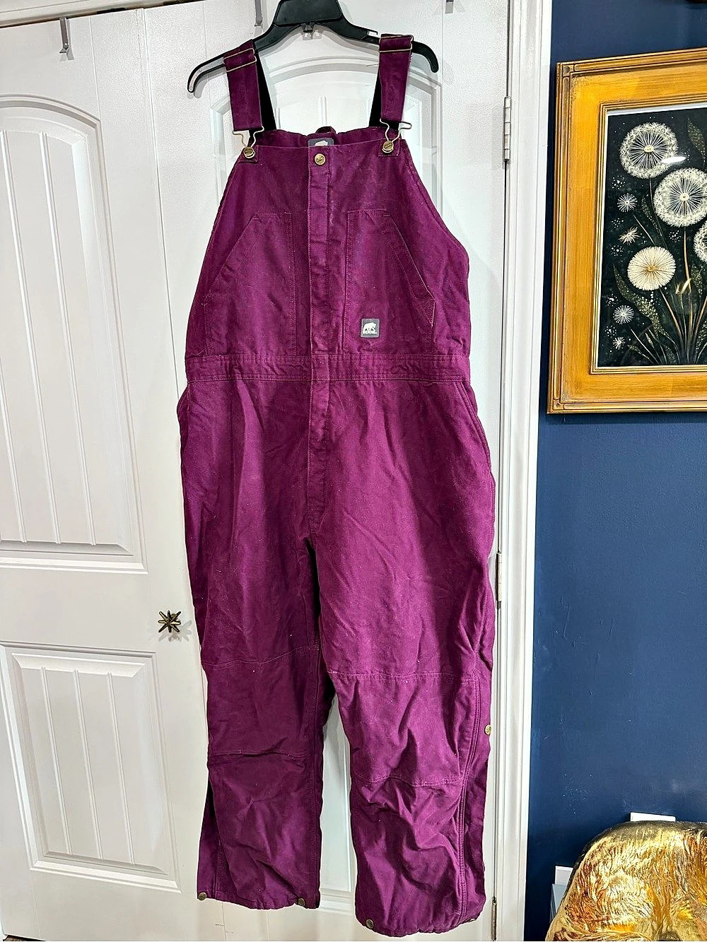 Berne Women's Softstone Duck Insulated Bib Overall Purple 3xl